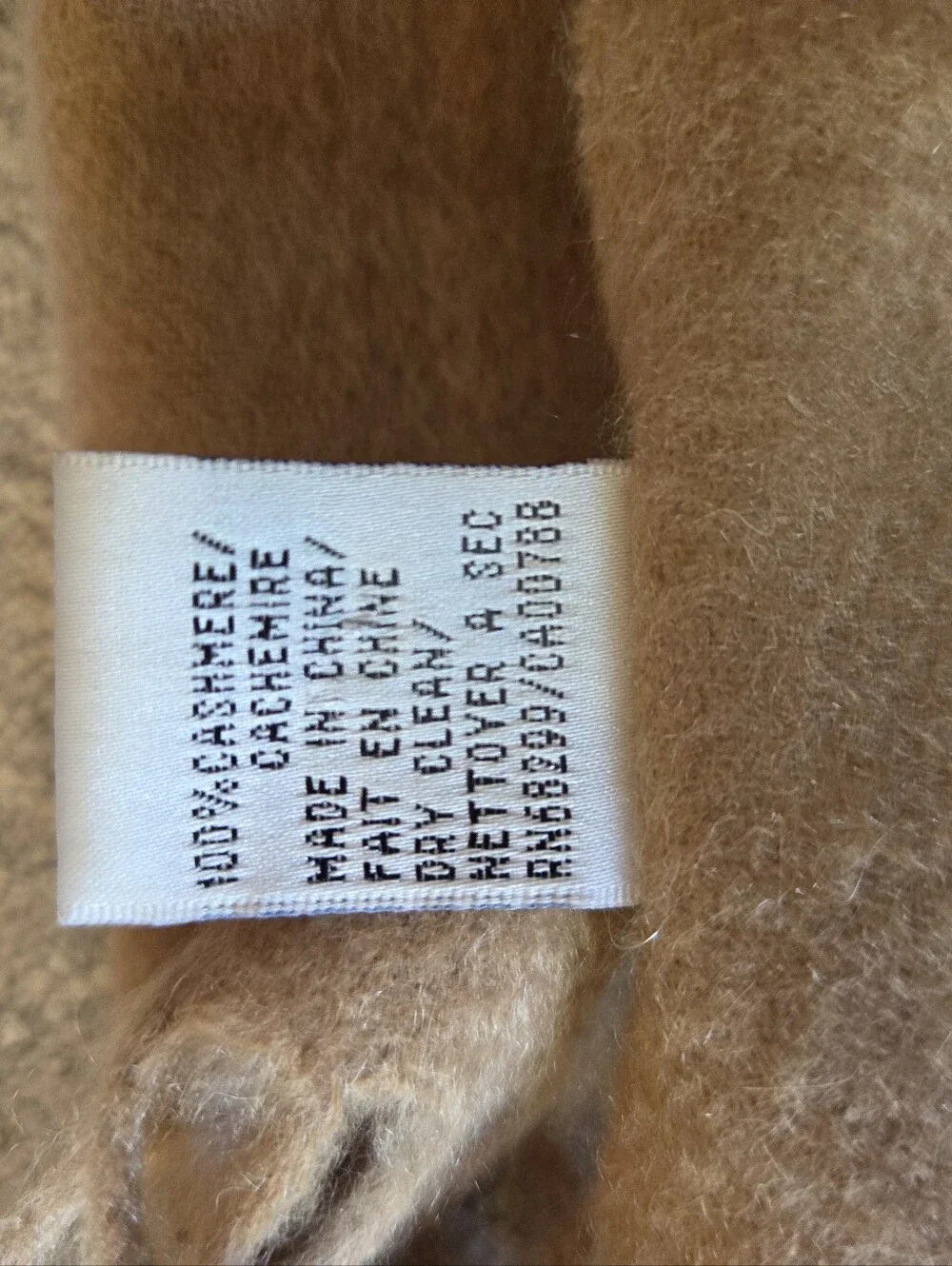 Portolano 100% Cashmere Scarf Camel Tan Fringe Soft Winter Accessory